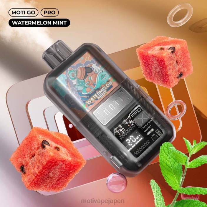 MOTI Go Pro 使い捨て電子タバコ (5%、12000 パフ) スイカミント 60LN25 Moti Vape Pods Japan