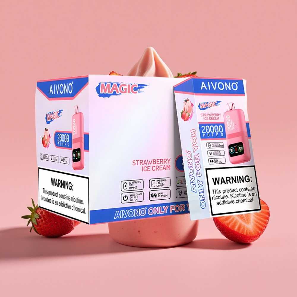 Aivono AIM MAGIC 20000 Puffs ストロベリーアイスクリーム Type-C充電