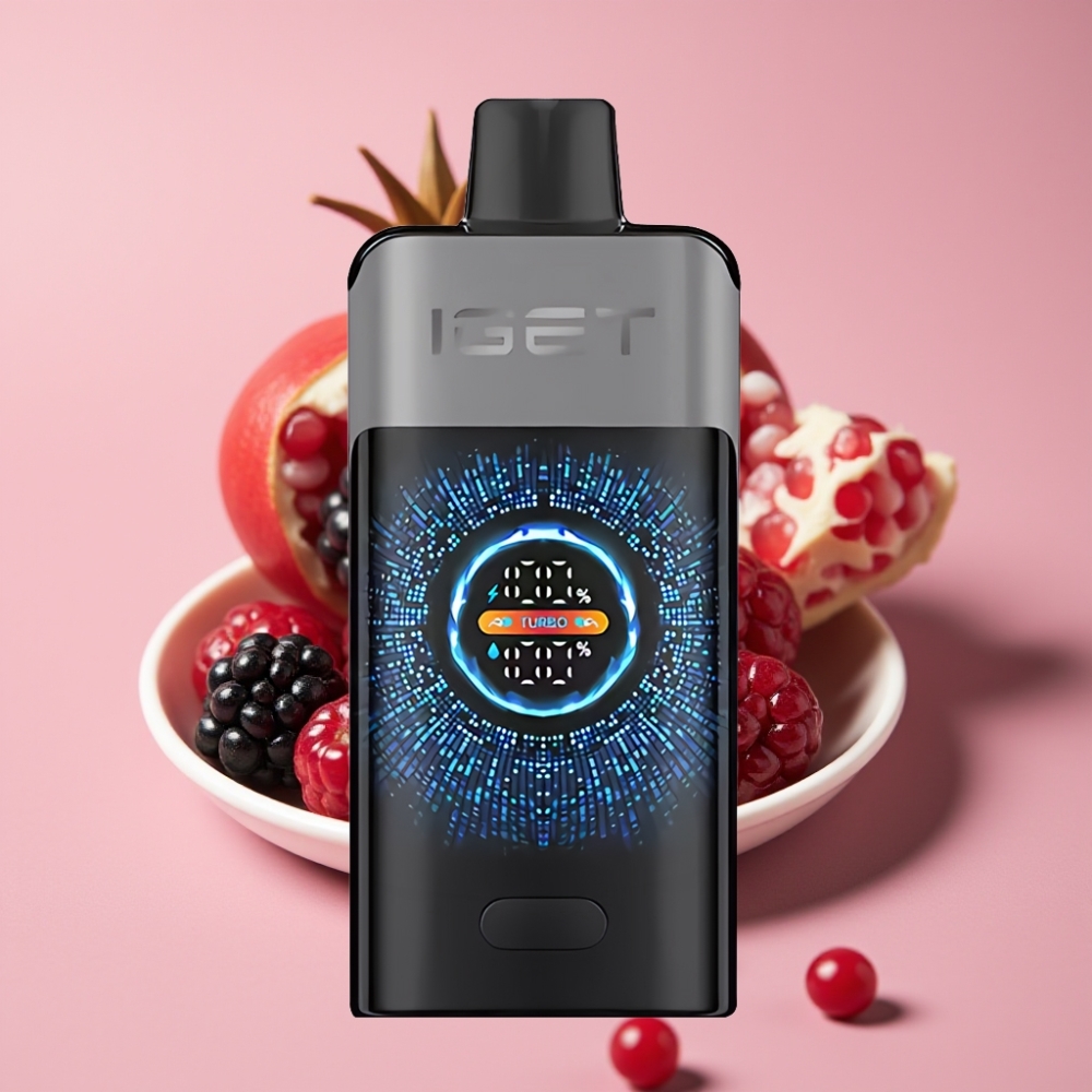 IGET ONE 12000パフ ブラックチェリーポメグラネート風味 2700mAh
