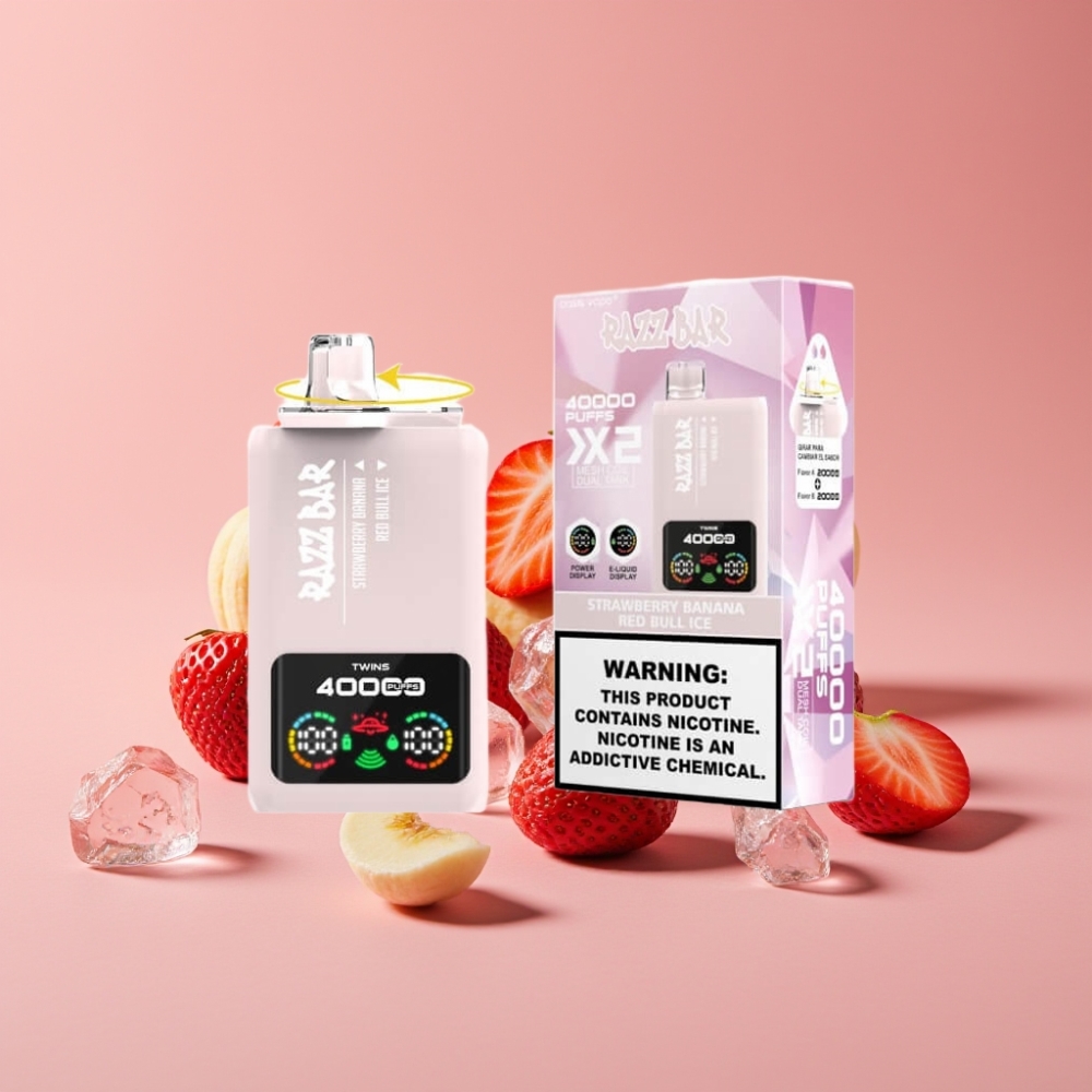 Razz Bar 40000パフ ストロベリーバナナ＆レッドブルアイス メッシュコイル