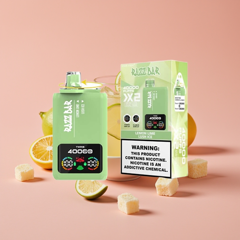 Razz Bar 40000 Puffs パワースクリーンディスプレイ レモンライム＆ラッシュアイス