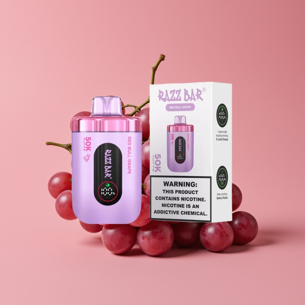 Razz Bar 50K Puffs 1.0Ωメッシュコイル レッドブルグレープ