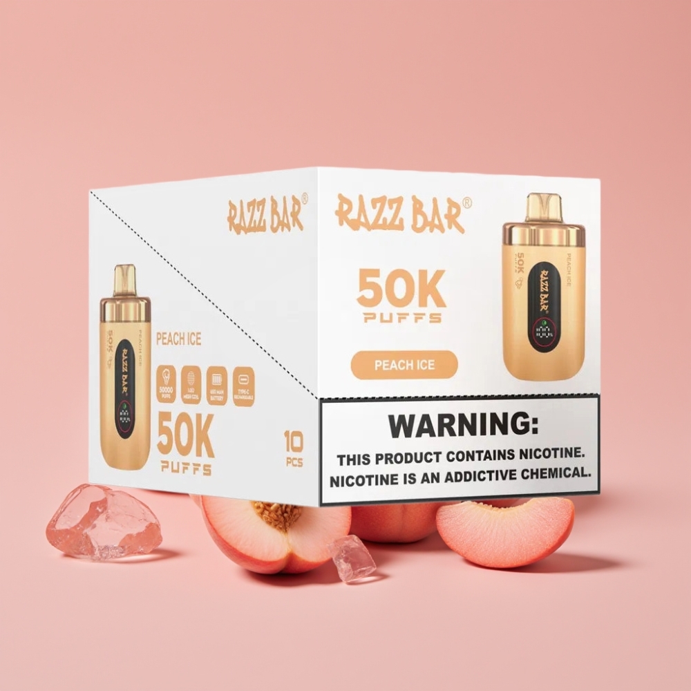 Razz Bar 50K Puffs ピーチアイス 650mAh Type-C充電