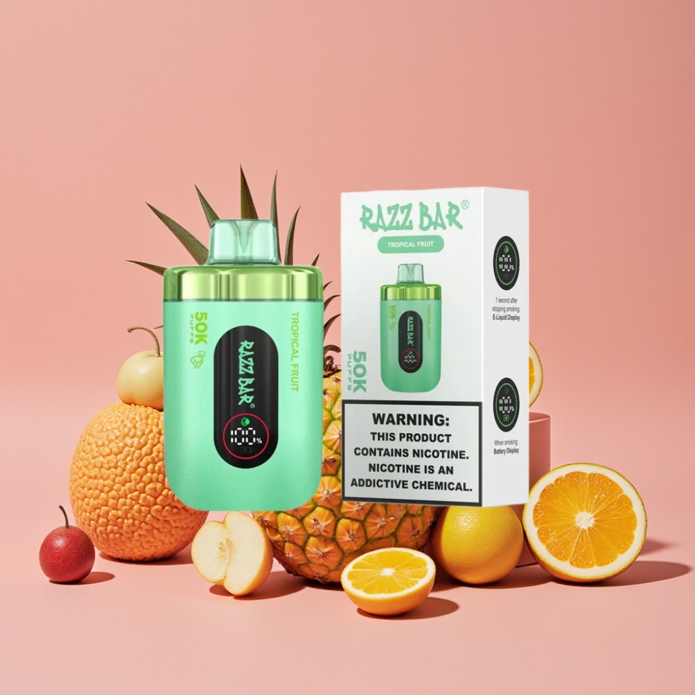Razz Bar 50K Puffs トロピカルフルーツ味 650mAh Type-C充電式