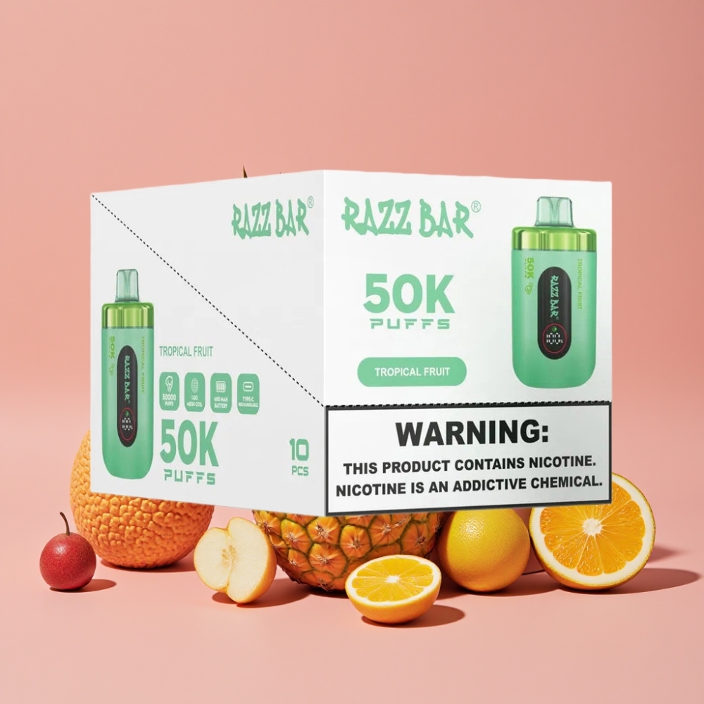 Razz Bar 50K Puffs トロピカルフルーツ味 650mAh Type-C充電式