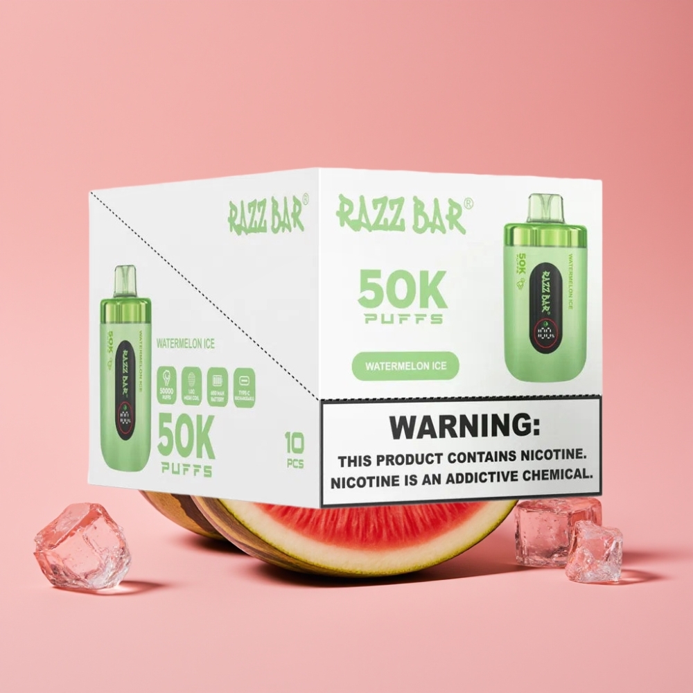 Razz Bar 50K Puffs Disposable Vape スイカアイス Type-C充電