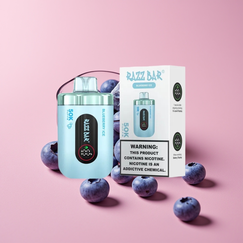 Razz Bar 50K Puffs ブルーベリーアイス Type-C充電式 650mAh