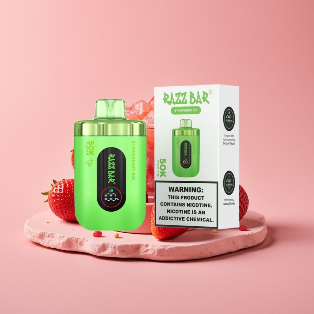 Razz Bar 50K Puffs ストロベリーアイス Type-C充電式 650mAh
