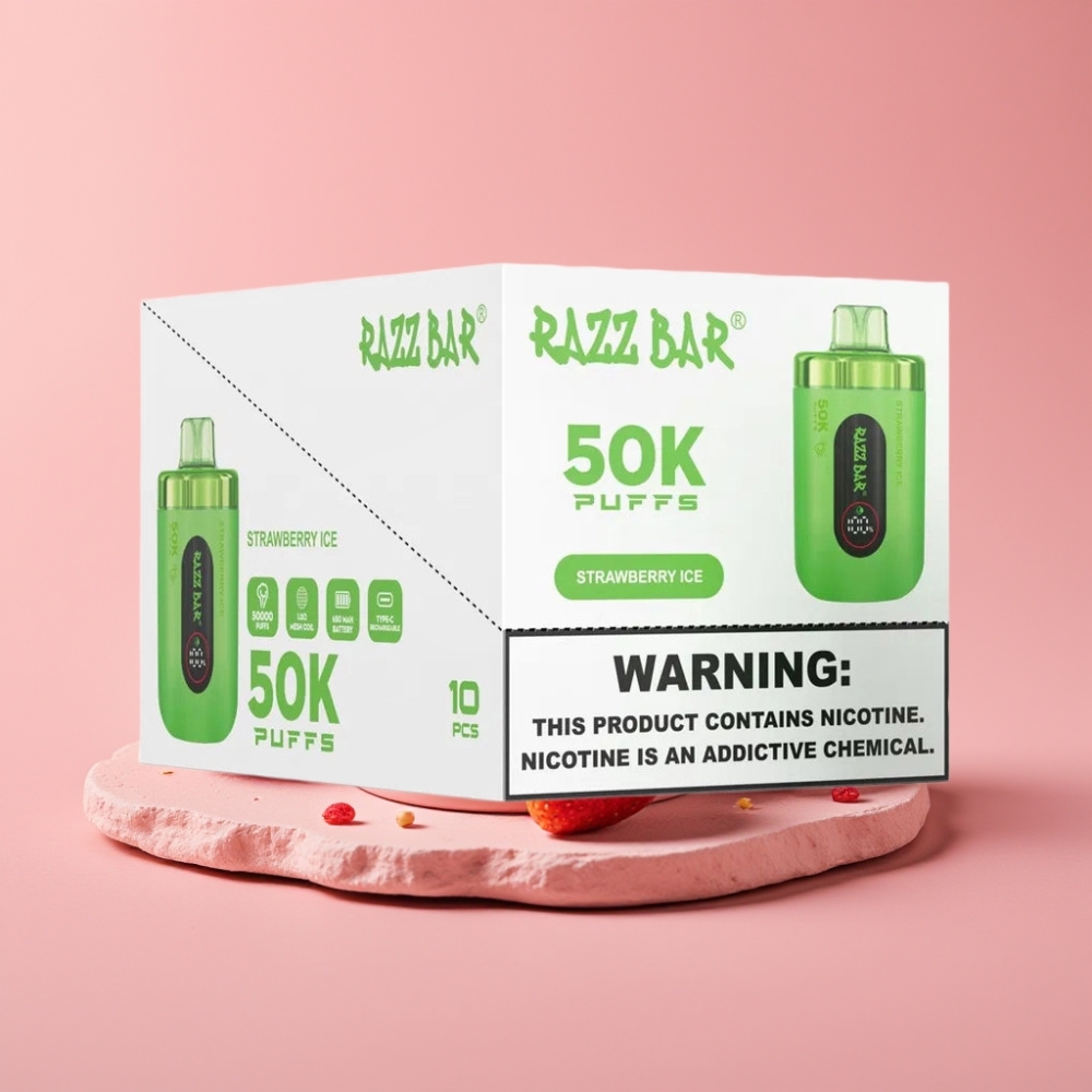 Razz Bar 50K Puffs ストロベリーアイス Type-C充電式 650mAh